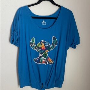 Disney Blue Stitch Graphic Women's Tee